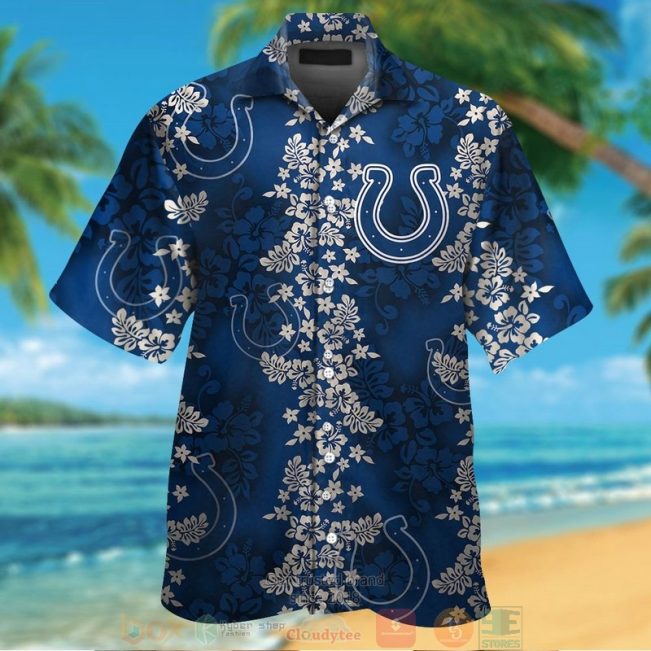 Indianapolis Colts Tropical Plants Dark Blue Hawaii Shirt, Shorts - Hot Sale 2025