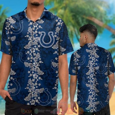 Indianapolis Colts Tropical Plants Dark Blue Hawaii Shirt, Shorts - Hot Sale 2025