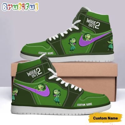 Inside Out 2 2024 Disgust Custom Air Jordan 1 Hightop Shoes