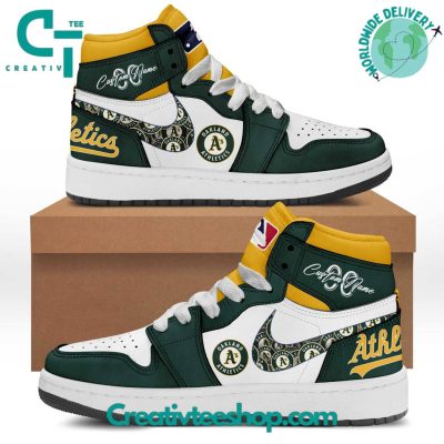 MLB Oakland Athletics Personalized Air Jordan 1 Sneaker - soulcals.com