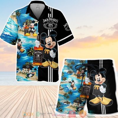 Jack Daniel?S No.7 Mickey Mouse On The Beach 3D Hawaiian Shirt, Short - Hot Sale 2025