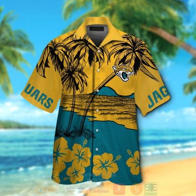 Jacksonville Jaguars Hibiscus Gold Hawaiian Shirt And Shorts - Hot Sale 2025