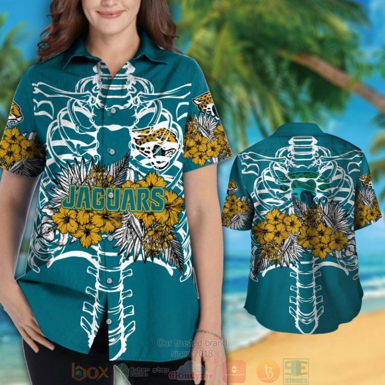 Jacksonville Jaguars Gold Hibiscus Teal Hawaii Shirt, Shorts - Hot Sale 2025