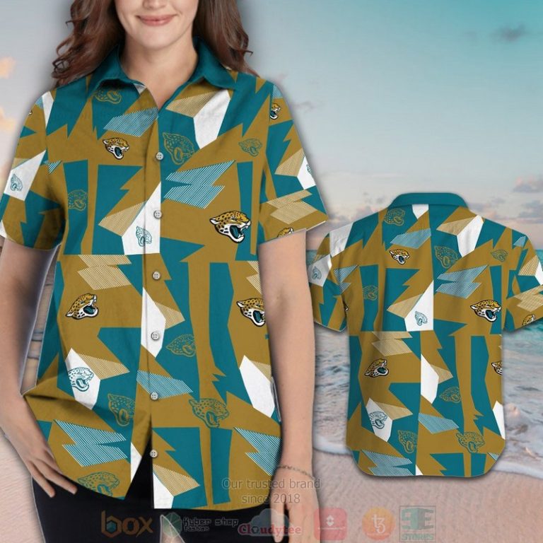 Jacksonville Jaguars Gold Teal Hawaiian Shirt And Shorts - Hot Sale 2025