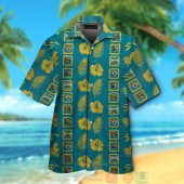 Jacksonville Jaguars Logo Gold Hibiscus Teal Hawaiian Shirt And Shorts.jpg - demo10
