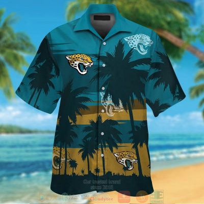 Jacksonville Jaguars Palm Tree Dark Teal Hawaiian Shirt And Shorts - Hot Sale 2025