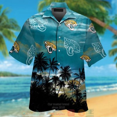 Jacksonville Jaguars Palm Tree Teal Black Hawaiian Shirt And Shorts - Hot Sale 2025