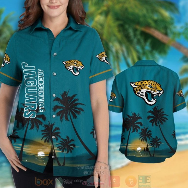 Jacksonville Jaguars Palm Trees Dark Teal Hawaii Shirt, Shorts - Hot Sale 2025