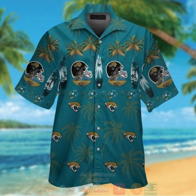 Jacksonville Jaguars Surfboard Palm Tree Hawaiian Shirt And Shorts - Hot Sale 2025