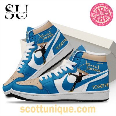 Janet Jackson Blue Nike Air Jordan 1 High Top Sneaker -Soulcals.com