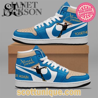 Janet Jackson Blue Nike Air Jordan 1 High Top Sneaker -Soulcals.com