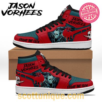 Jason Voorhees Friday The 13th Nike Air Jordan 1 High Top Sneaker -Soulcals.com