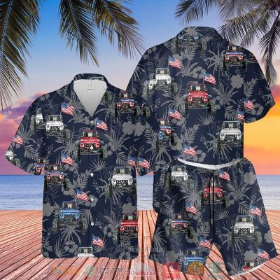 Jeep Car American Flag Hawaiian Shirt, Shorts - Hot Sale 2025