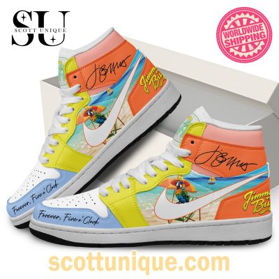 Jimmy Buffett Forever Five O'Clock Nike Air Jordan 1 High Top Sneaker -Soulcals.com
