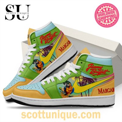 Jimmy Buffett Hawaiian Summer Nike Air Jordan 1 High Top Sneaker -Soulcals.com