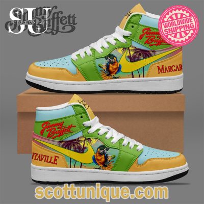 Jimmy Buffett Hawaiian Summer Nike Air Jordan 1 High Top Sneaker -Soulcals.com