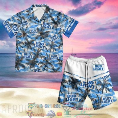 Personalized Name Bud Light Beer Palm Tree Hawaiian Shirt Beach Shorts - Hot Sale 2025