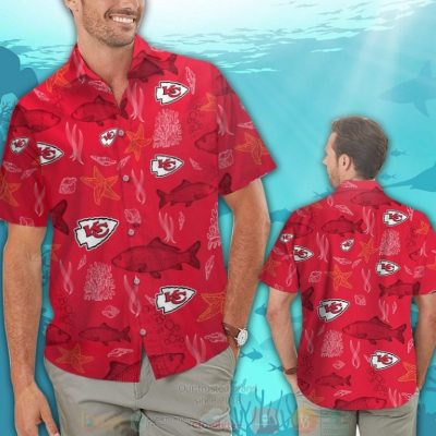 Kansas City Chiefs Fish Hawaiian Shirt And Shorts - Hot Sale 2025