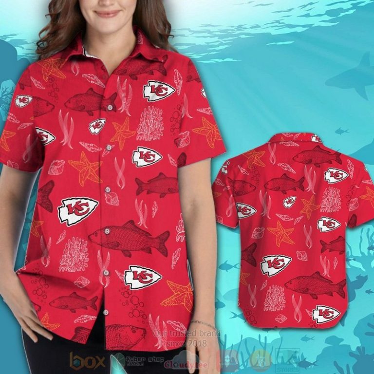 Kansas City Chiefs Fish Hawaiian Shirt And Shorts - Hot Sale 2025