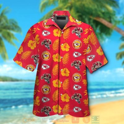 Kansas City Chiefs Logo Hibiscus Yellow Red Hawaii Shirt, Shorts - Hot Sale 2025