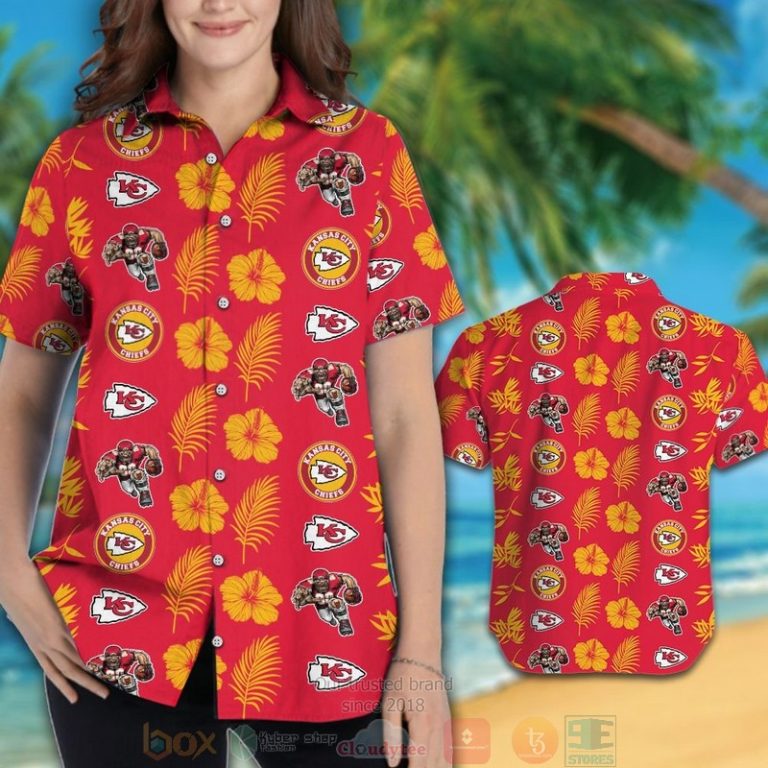 Kansas City Chiefs Logo Hibiscus Yellow Red Hawaii Shirt, Shorts - Hot Sale 2025
