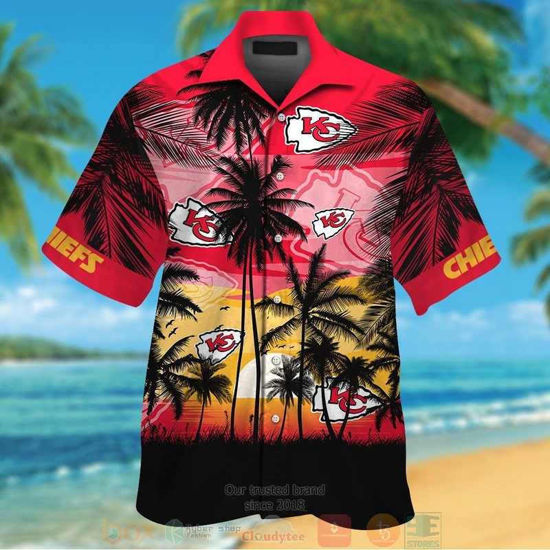 Kansas City Chiefs Palm Tree Red Black Hawaii Shirt, Shorts - Hot Sale 2025