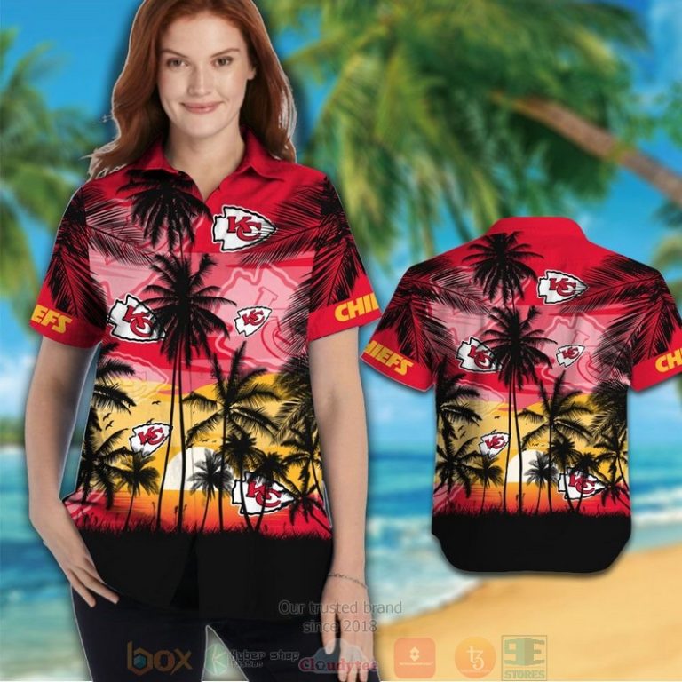 Kansas City Chiefs Palm Tree Red Black Hawaii Shirt, Shorts - Hot Sale 2025