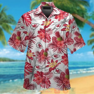 Kansas City Chiefs Pineapple Hibiscus Hawaiian Shirt And Shorts - Hot Sale 2025