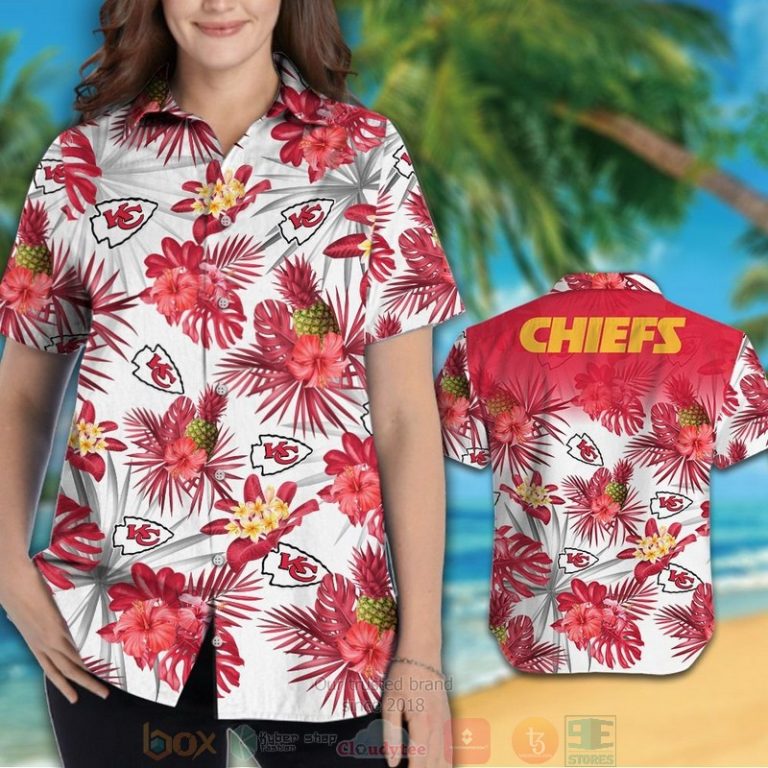 Kansas City Chiefs Pineapple Hibiscus Hawaiian Shirt And Shorts - Hot Sale 2025