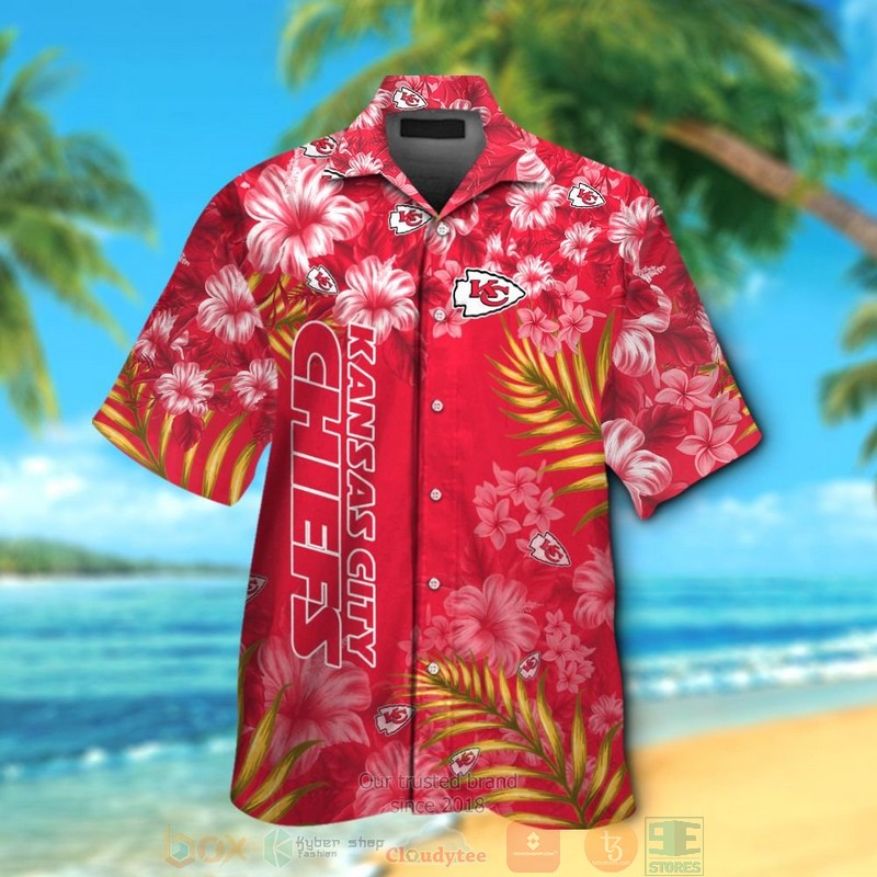 Kansas City Chiefs Tropical Plants Hibiscus Red Hawaiian Shirt And Shorts - Hot Sale 2025