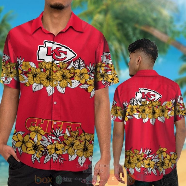 Kansas City Chiefs Yellow Tropical Plants Red Hawaii Shirt, Shorts - Hot Sale 2025