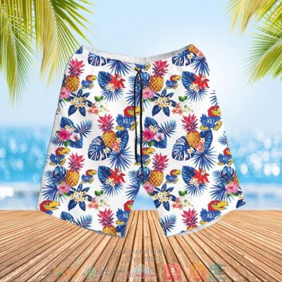 Kansas Jayhawks Men?S Basketball Ncaa Pineapple Blue Hawaiian Shirt, Shorts - Hot Sale 2025