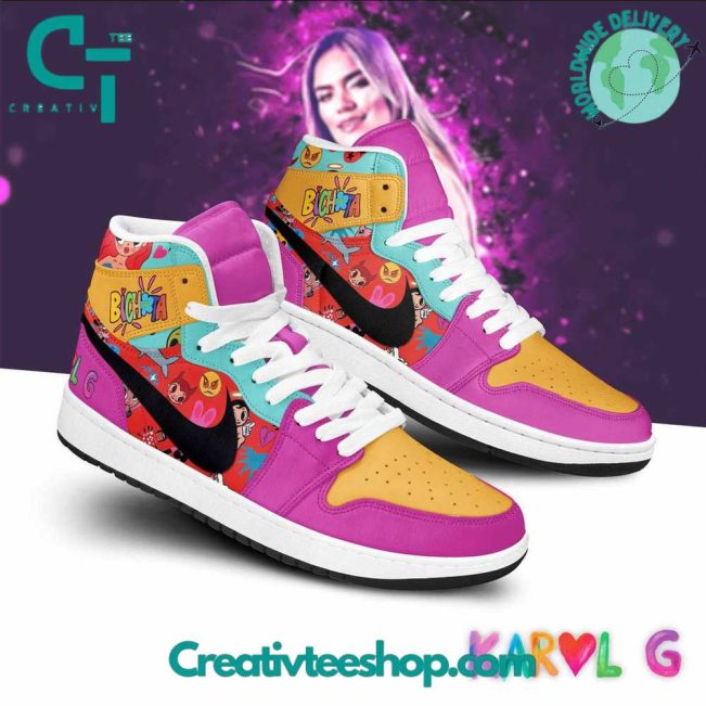 Karol G Bichota Flower Air Jordan 1 Sneaker - soulcals.com