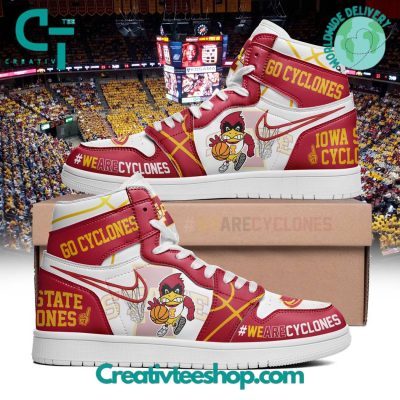 Iowa State Cyclones Basketball Go Cyclones Air Jordan 1 Sneaker - soulcals.com