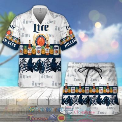 Miller Lite Beer Tropical Pineapple Hawaiian Shirt Beach Shorts - Hot Sale 2025