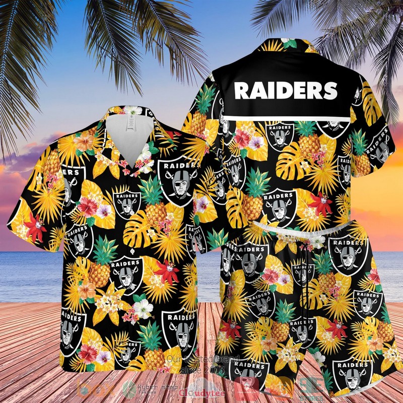 Las Vegas Raiders Nfl Pineapple Black Yellow Hawaiian Shirt, Shorts - Hot Sale 2025