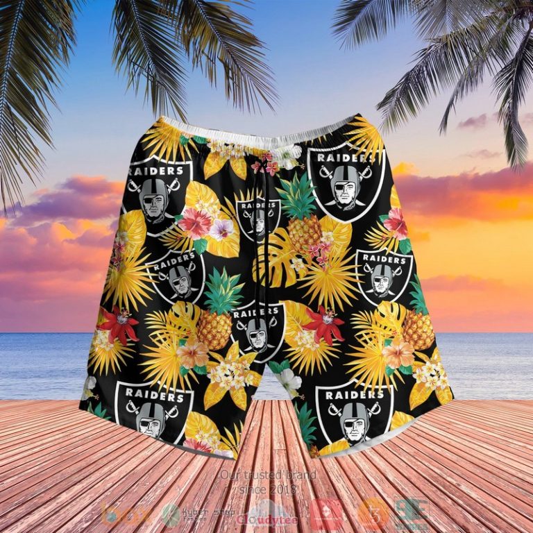 Las Vegas Raiders Nfl Pineapple Black Yellow Hawaiian Shirt, Shorts - Hot Sale 2025