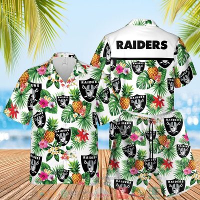 Las Vegas Raiders Nfl Pineapple White Hawaiian Shirt, Shorts - Hot Sale 2025