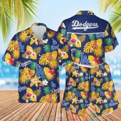Los Angeles Dodgers Mlb Pineapple Blue Yellow Hawaiian Shirt Shorts.jpg - demo10