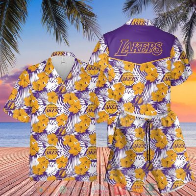 Los Angeles Lakers Nba Hibiscus Hawaiian Shirt, Shorts - Hot Sale 2025