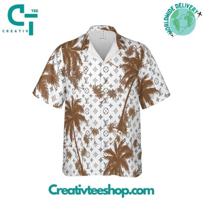 Louis Vuitton "Brown Palm Tree" Summer 2024 Hawaiian Set - Teesmith