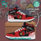Louisville Cardinals NCAA Custom Name Air Jordan 1 Sneaker - soulcals.com