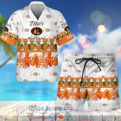 Tito?S Handmade Vodka Tropical Pineapple Hawaiian Shirt Beach Shorts - Hot Sale 2025