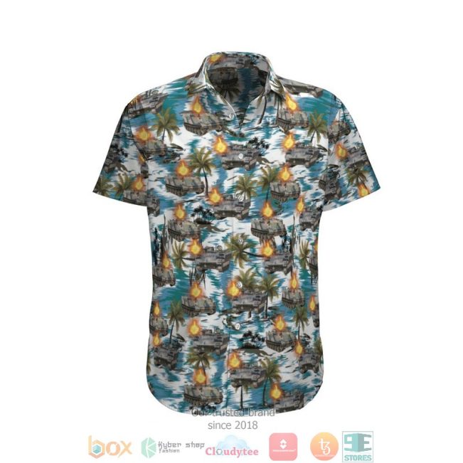 M113A1 On Fire Australian Army Hawaiian Shirt, Short - Hot Sale 2025