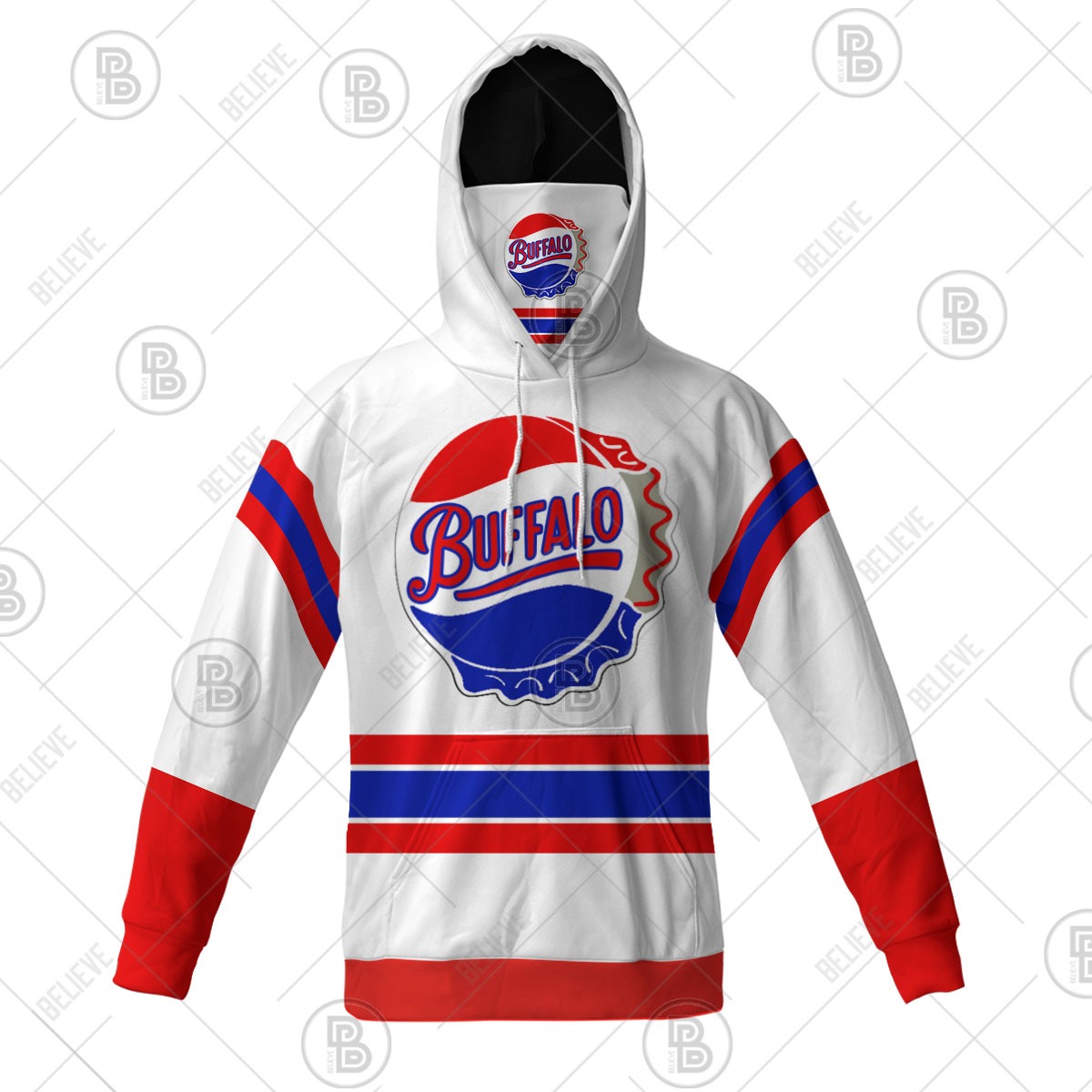 Customize Hoodie, Mask Hoodie Throwback BUFFALO BISONS American League 1963 style hockey white jersey