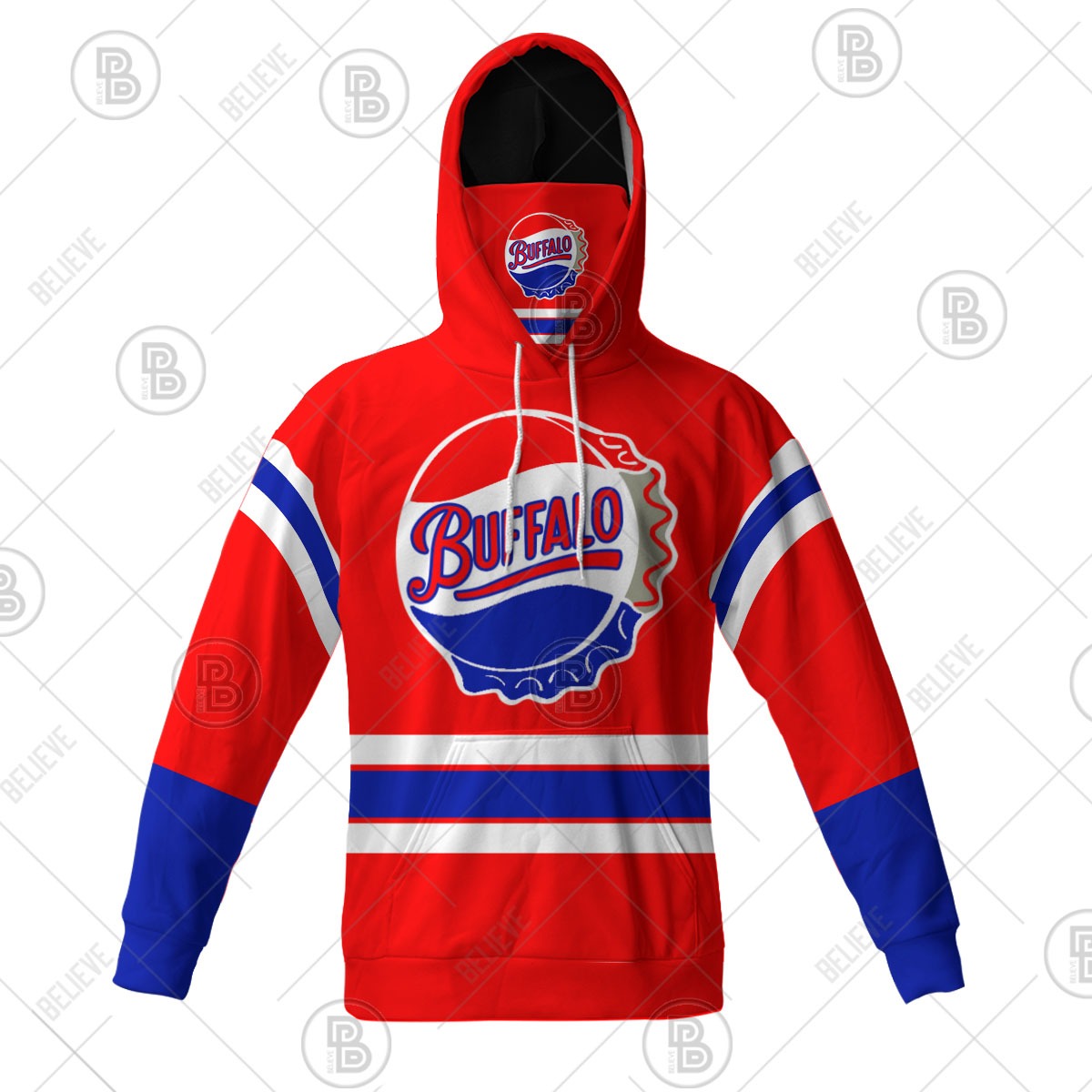 Customize Hoodie, Mask Hoodie Throwback BUFFALO BISONS American League 1963 style hockey red jersey