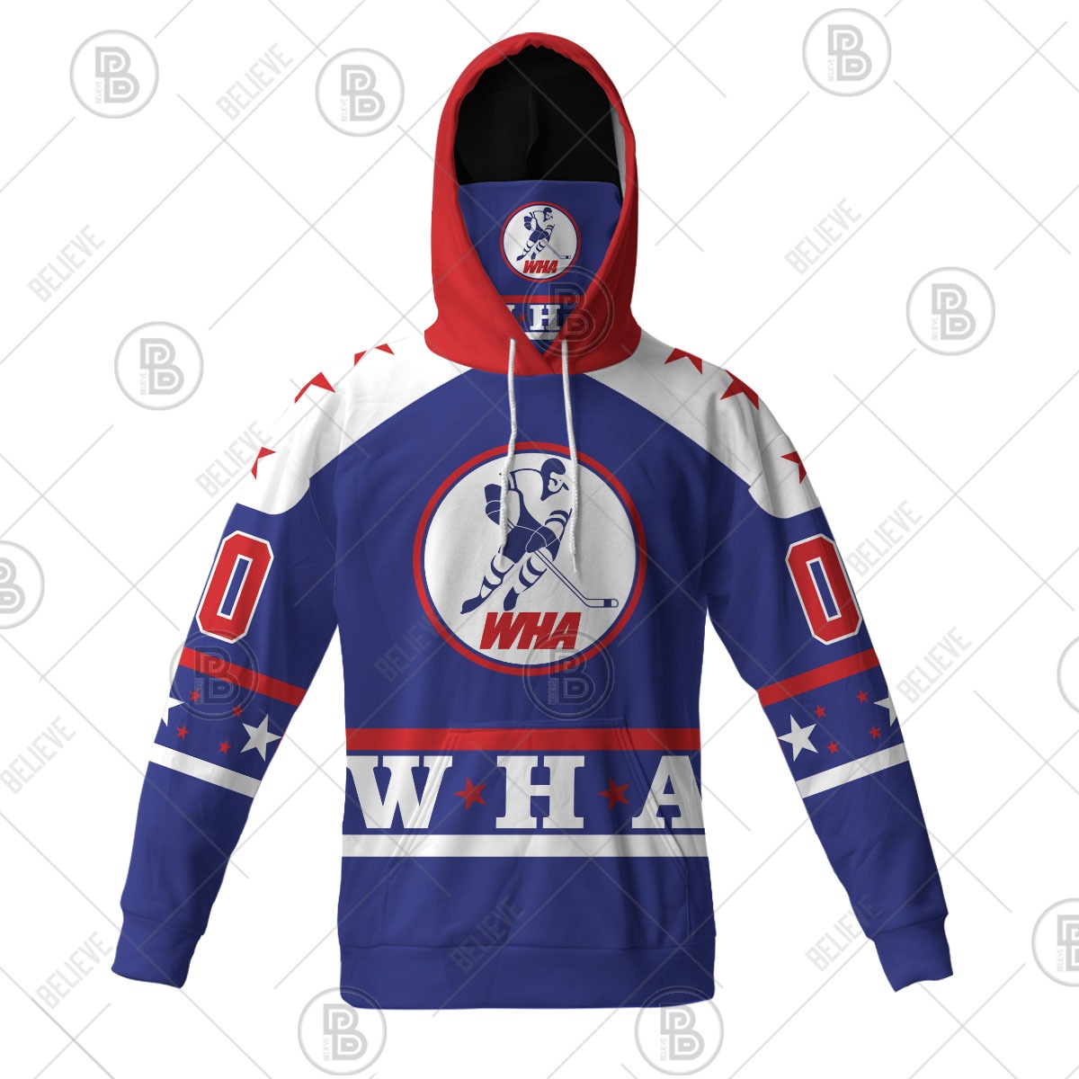 Customize Hoodie, Mask Hoodie Vintage WHA all star game 1970s Retro Jersey