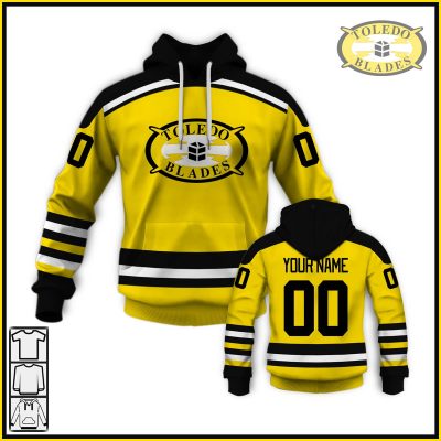 Customize Hoodie, Mask Hoodie Vintage Toledo Blades vintage IHL hockey jersey Retro Jersey