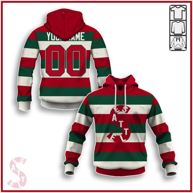 Customize Hoodie, Mask Hoodie Vintage AHL Seattle Metropolitans hockey Retro Jersey