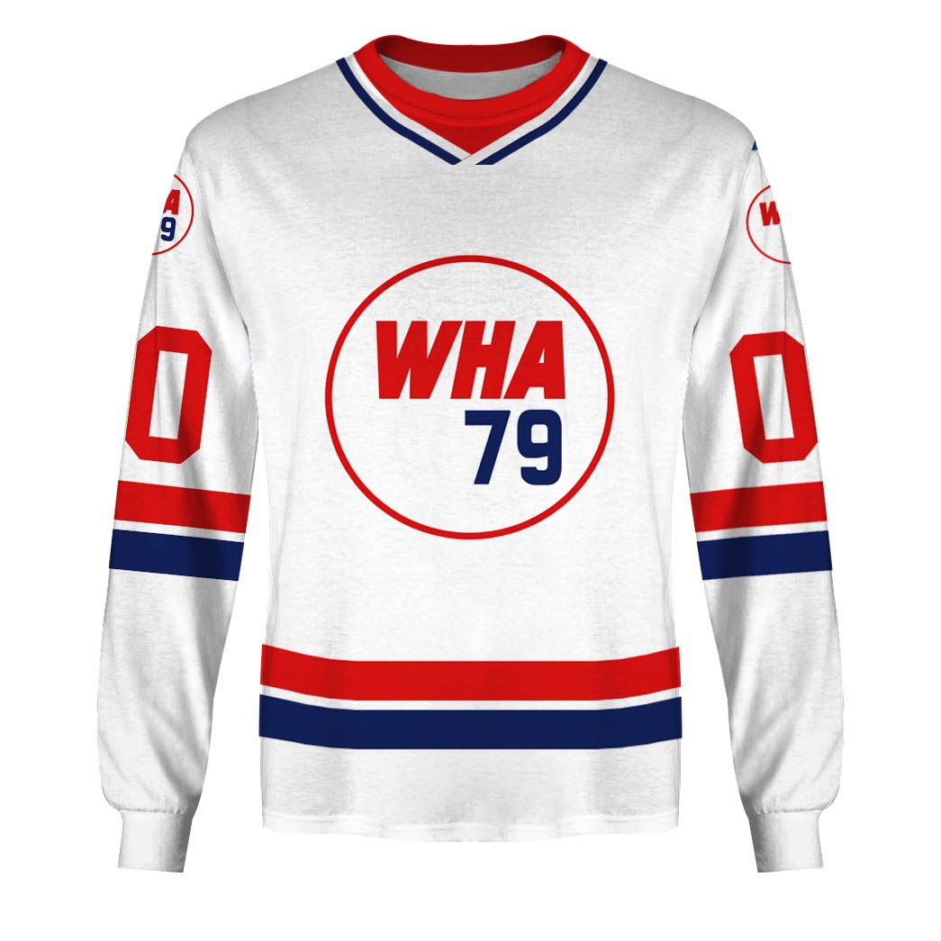 Customize Hoodie, Mask Hoodie Vintage WHA all stars 1979 white mesh retro hockey jersey